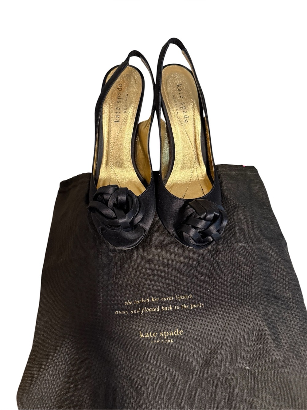KATE SPADE Satin 3” heels SIZE 5